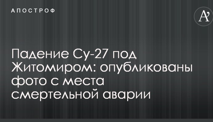Падіння Су-27 під Житомиром: опубліковано фото з місця смертельної аварії