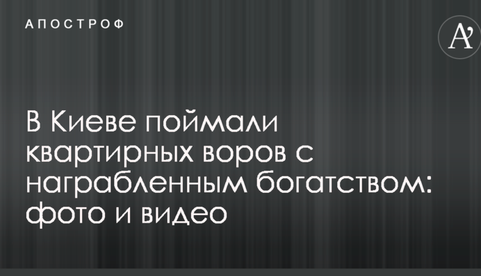 У Києві спіймали квартирних злодіїв з награбованим багатством: фото і відео