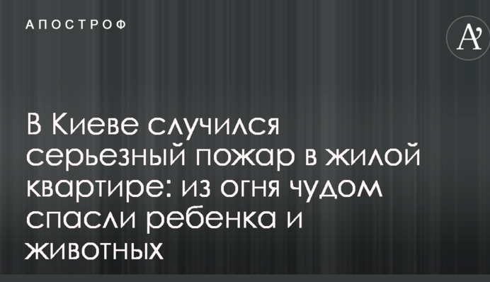 ​У Києві сталася серйозна пожежа в житловій квартирі: з вогню дивом врятували дитину і тварин