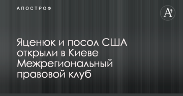 Яценюк и посол США открыли в Киеве Межрегиональный правовой клуб