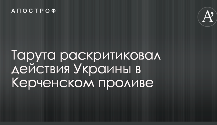 Тарута раскритиковал действия Украины в Керченском проливе