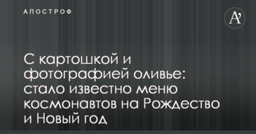 З картоплею та фотографією олів'є: стало відомо меню космонавтів на Різдво і Новий рік