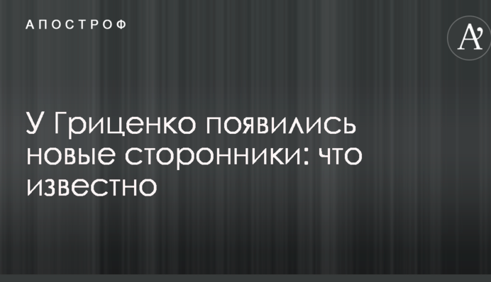 У Гриценка з'явилися нові прихильники: що відомо