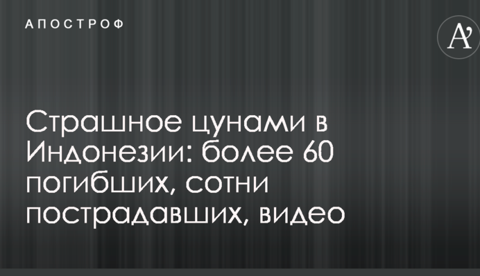 Страшне цунамі в Індонезії: понад 60 загиблих, сотні постраждалих, відео