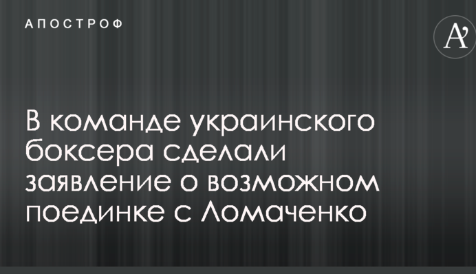 В команде украинского боксера сделали заявление о возможном поединке с Ломаченко