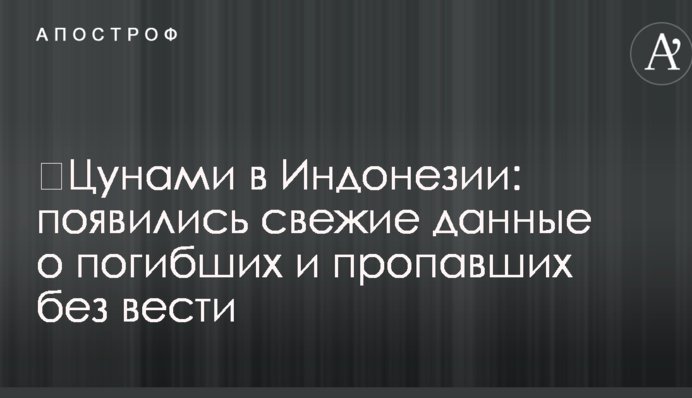 ​Цунами в Индонезии: появились свежие данные о погибших и пропавших без вести