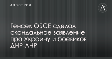 Генсек ОБСЄ зробив скандальну заяву про Україну і бойовиків ДНР-ЛНР