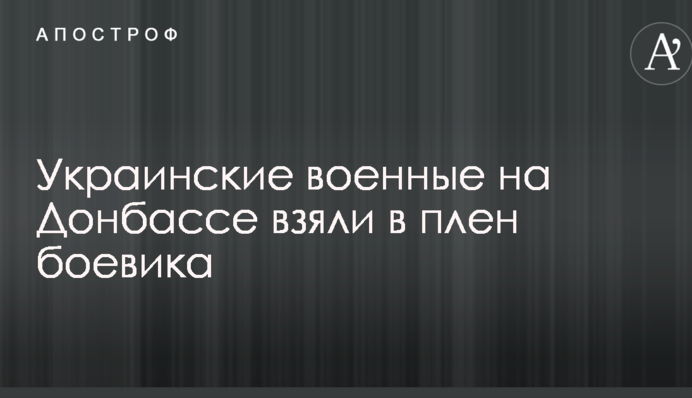 Украинские военные на Донбассе взяли в плен боевика