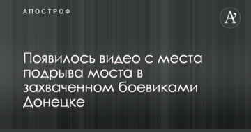 З'явилося відео з місця підриву мосту в захопленому бойовиками Донецьку