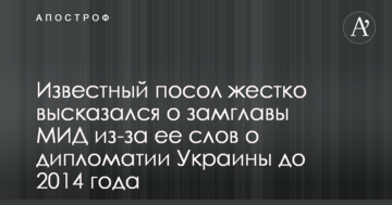 Відомий посол жорстко висловився про замглави МЗС через її слова про дипломатію України до 2014 року