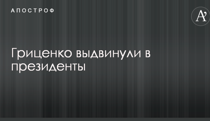 Гриценко выдвинули в президенты