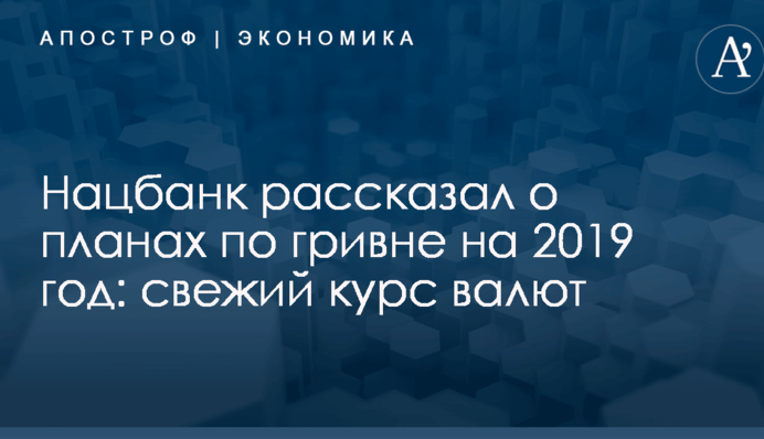 Нацбанк рассказал о планах по гривне на 2019 год: свежий курс валют