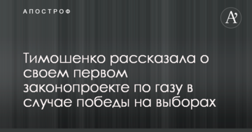 Тимошенко розповіла про свій перший законопроект щодо газу в разі перемоги на виборах
