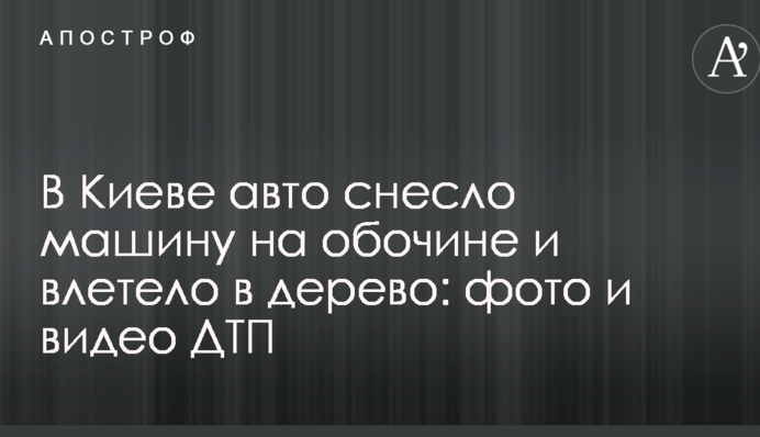 У Києві авто знесло машину на узбіччі і влетіло в дерево: фото і відео ДТП