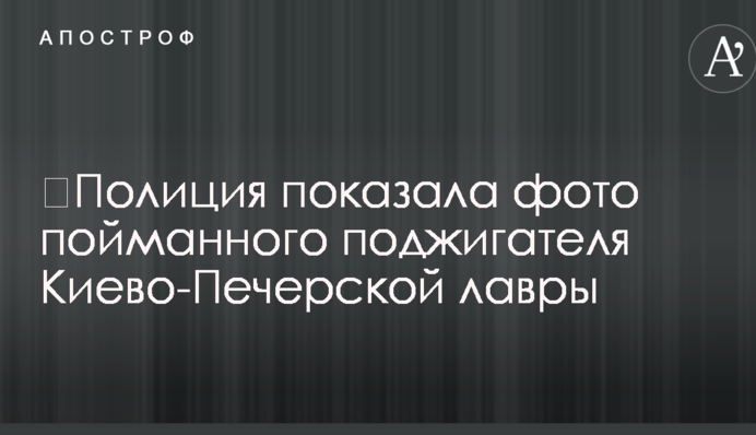 Поліція показала фото спійманого палія Києво-Печерської лаври
