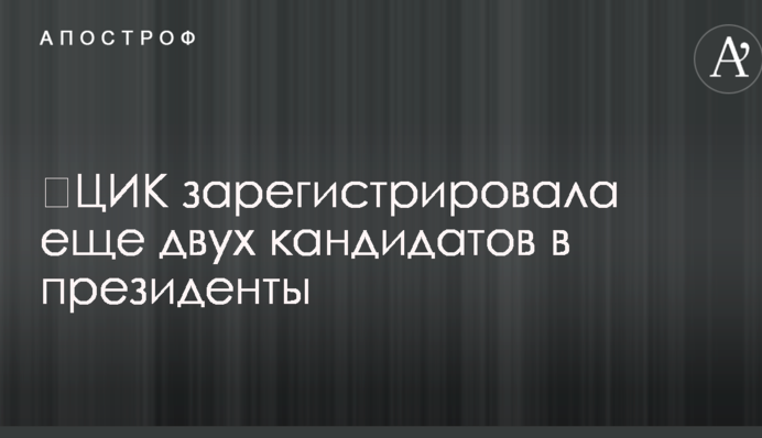 ​ЦИК зарегистрировала еще двух кандидатов в президенты