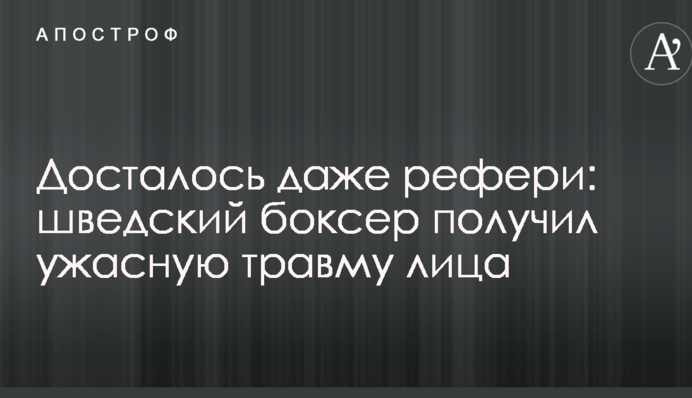 Дісталося навіть рефері: шведський боксер отримав жахливу травму обличчя