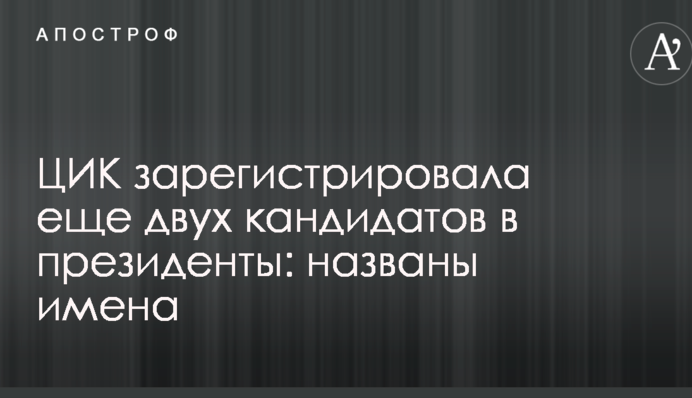 ЦИК зарегистрировала еще двух кандидатов в президенты: названы имена