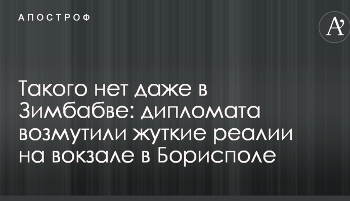 Такого немає навіть в Зімбабве: дипломата обурили моторошні реалії на вокзалі у Борисполі