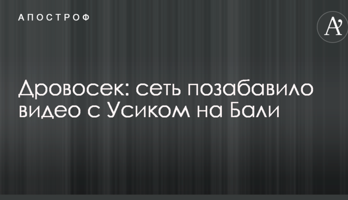 Дроворуб: мережу потішило відео з Усиком на Балі