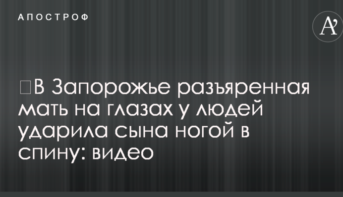 ​В Запорожье разъяренная мать на глазах у людей ударила сына ногой в спину: видео