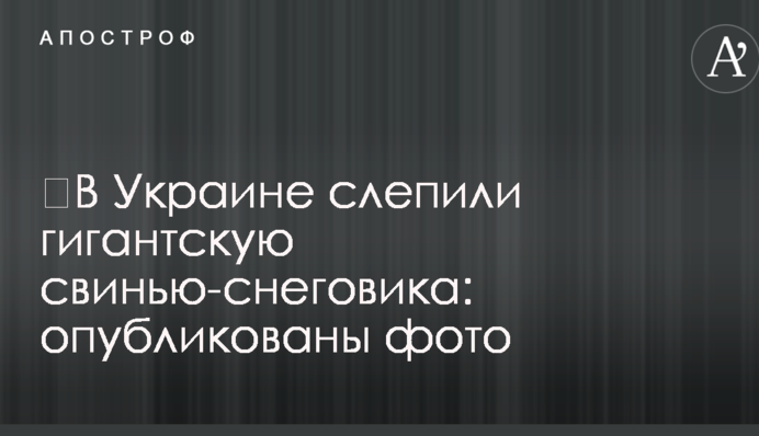 В Україні зліпили гігантську свиню-сніговика: опубліковано фото