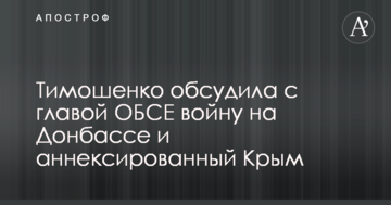 Тимошенко обговорила з главою ОБСЄ війну на Донбасі і анексований Крим