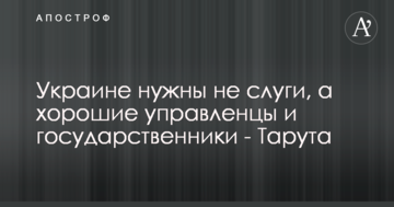 Украине нужны не слуги, а хорошие управленцы и государственники - Тарута