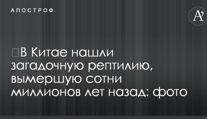 ​У Китаї знайшли загадкову рептилію, вимерлу сотні мільйонів років тому: фото