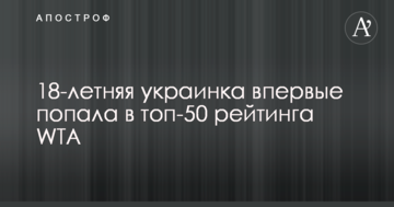 18-летняя украинка впервые попала в топ-50 рейтинга WTA
