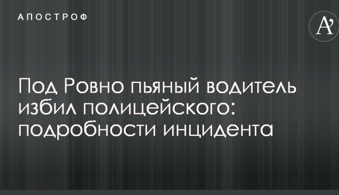 Под Ровно пьяный водитель избил полицейского: подробности инцидента
