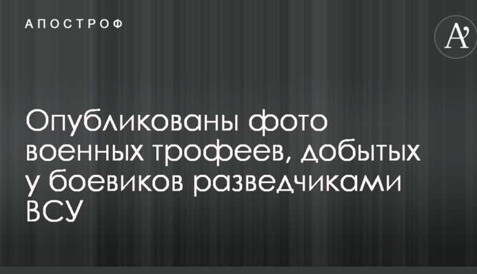 Опубліковано фото військових трофеїв, здобутих у бойовиків розвідниками ЗСУ