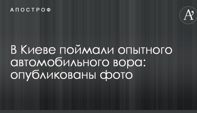 У Києві спіймали досвідченого автомобільного злодія: опубліковано фото