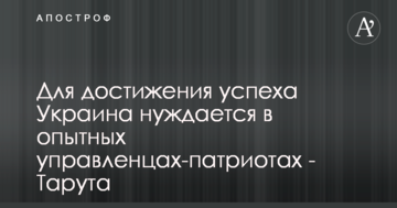 Для достижения успеха Украина нуждается в опытных управленцах-патриотах - Тарута