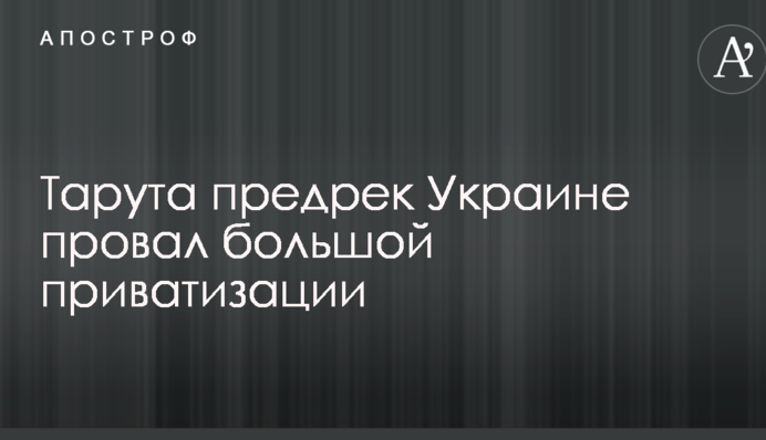 Тарута предрек Украине провал большой приватизации