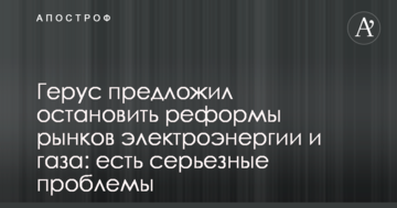 Герус запропонував зупинити реформи ринків електроенергії та газу