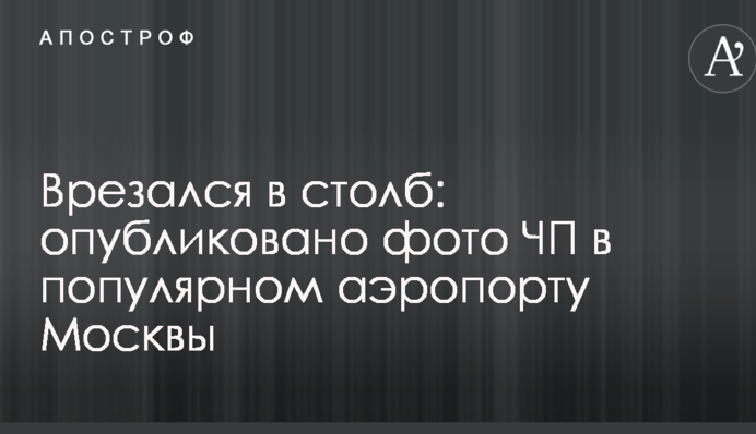 Врезался в столб: опубликовано фото ЧП в популярном аэропорту Москвы