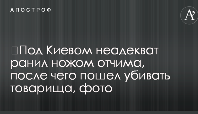 ​Под Киевом неадекват ранил ножом отчима, после чего пошел убивать товарища, фото