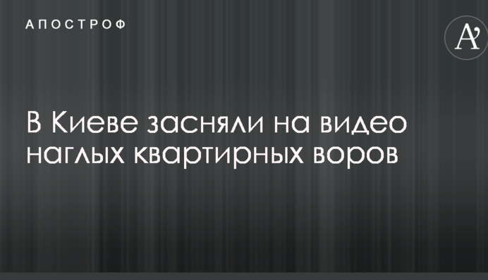 В Киеве засняли на видео наглых квартирных воров