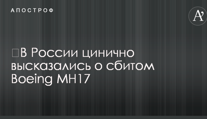 ​В России цинично высказались о сбитом Boeing MH17