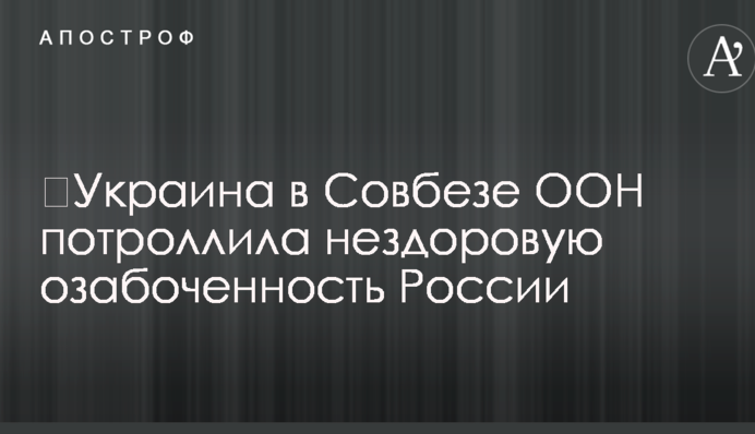 ​Украина в Совбезе ООН потроллила нездоровую озабоченность России
