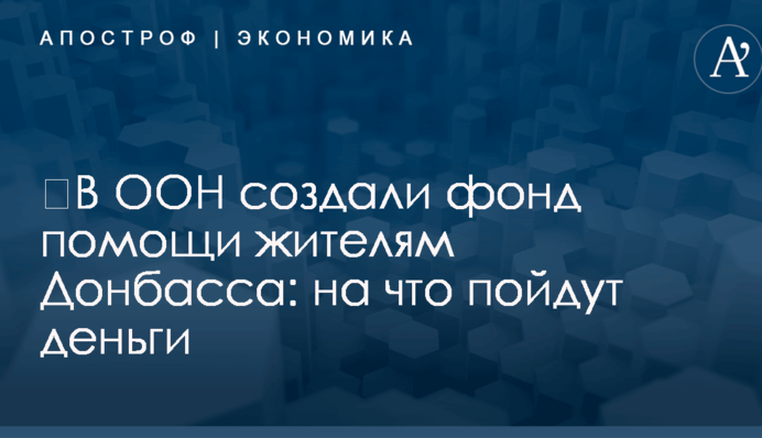 ​В ООН создали фонд помощи жителям Донбасса: на что пойдут деньги