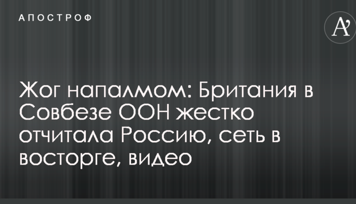 Жог напалмом: Британия в Совбезе ООН жестко отчитала Россию, сеть в восторге, видео