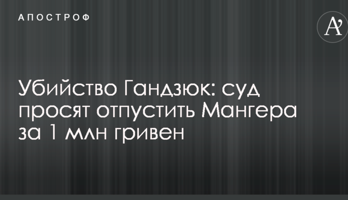 Вбивство Гандзюк: суд просять відпустити Мангера за 1 млн гривень
