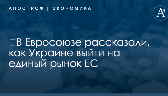 ​В Евросоюзе рассказали, как Украине выйти на единый рынок ЕС