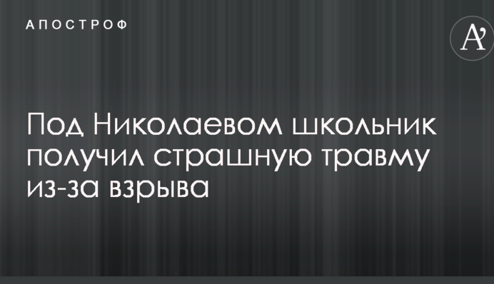 Під Миколаєвом школяр отримав страшну травму через вибух