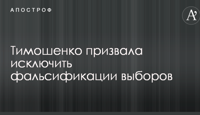 Тимошенко призвала исключить фальсификации выборов