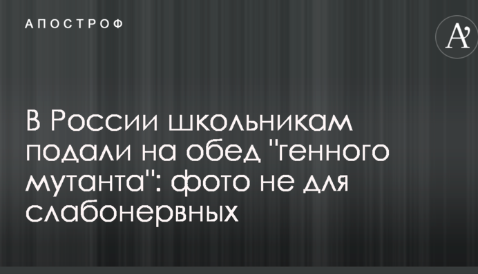 В России школьникам подали на обед 