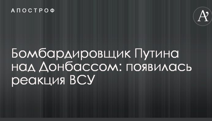 Бомбардировщик Путина над Донбассом: появилась реакция ВСУ