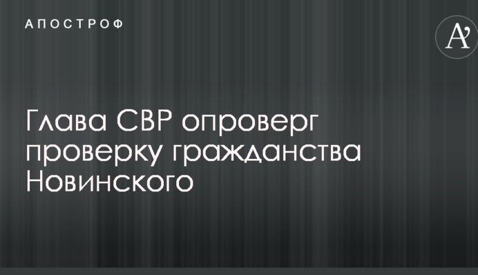 Глава СВР опроверг проверку гражданства Новинского